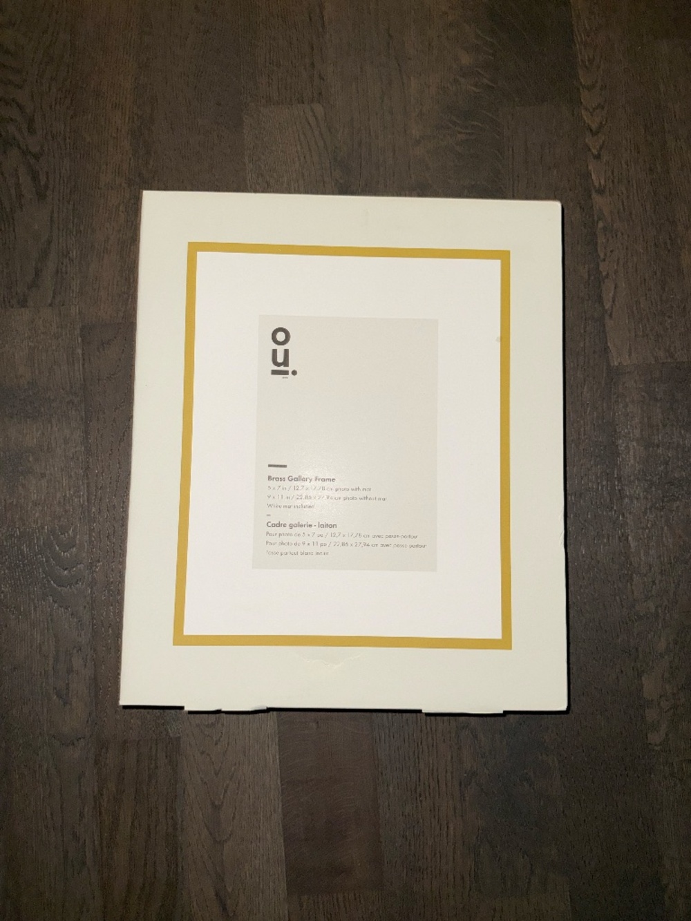 NWT OSI Brass Gallery Frame W/ Removable White Mat 5 x 7 in Glass Cover Glossy - Picture 3 of 5